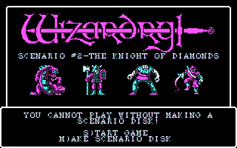 DOS - Wizardry II The Knight of Diamonds Box Art Front