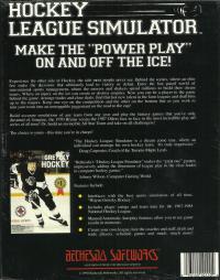 DOS - Hockey League Simulator Box Art Back