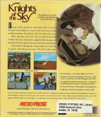 DOS - Knights of the Sky Box Art Back
