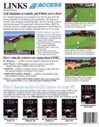 DOS - Links The Challenge of Golf Box Art Back