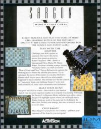 DOS - Sargon V World Class Chess Box Art Back