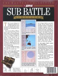 DOS - Sub Battle Simulator Box Art Back