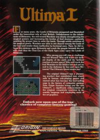 DOS - Ultima I The First Age of Darkness Box Art Back