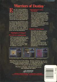 DOS - Ultima V Warriors of Destiny Box Art Back