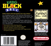 Game Boy - Kirby's Block Ball Box Art Back