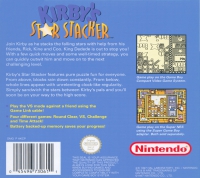 Game Boy - Kirby's Star Stacker Box Art Back