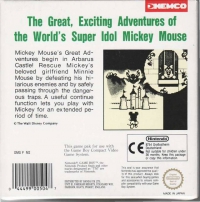 Game Boy - Mickey Mouse Box Art Back
