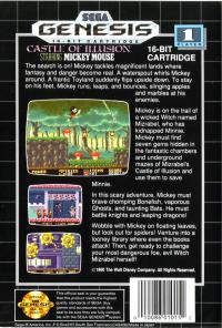 Genesis - Castle of Illusion Starring Mickey Mouse Box Art Back