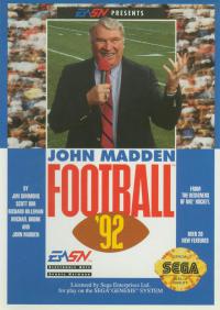Genesis - John Madden Football '92 Box Art Front