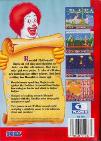 Genesis - McDonald's Treasure Land Adventure Box Art Back