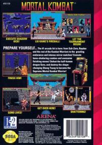 Genesis - Mortal Kombat Box Art Back
