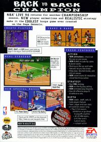 Genesis - NBA Live 96 Box Art Back