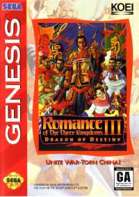 Genesis - Romance of the Three Kingdoms III Dragon of Destiny Box Art Front