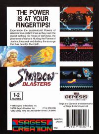Genesis - Shadow Blasters Box Art Back