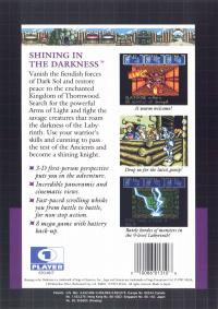 Genesis - Shining in the Darkness Box Art Back