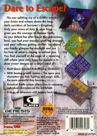 Genesis - Sorcerer's Kingdom Box Art Back