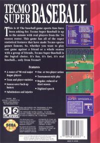 Genesis - Tecmo Super Baseball Box Art Back