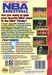 Genesis - Tecmo Super NBA Basketball Box Art Back