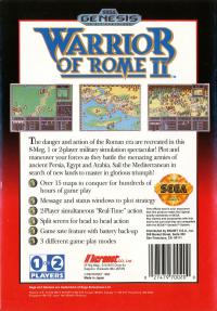 Genesis - Warrior of Rome II Box Art Back