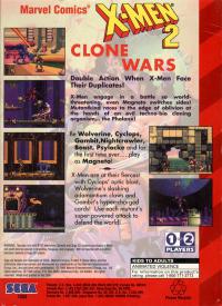 Genesis - X Men 2 Clone Wars Box Art Back