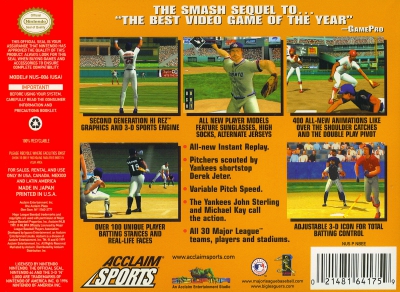 N64 - All Star Baseball 2000 Box Art Back
