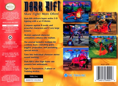 N64 - Dark Rift Box Art Back