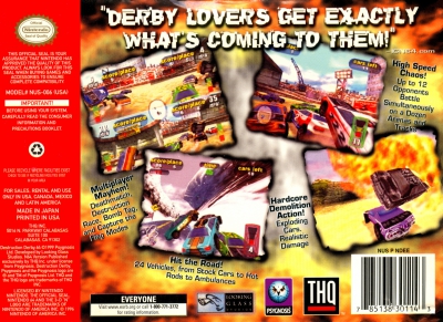 N64 - Destruction Derby 64 Box Art Back