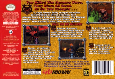 N64 - Doom 64 Box Art Back