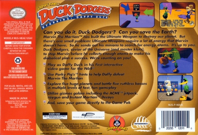 N64 - Duck Dodgers Starring Daffy Duck Box Art Back