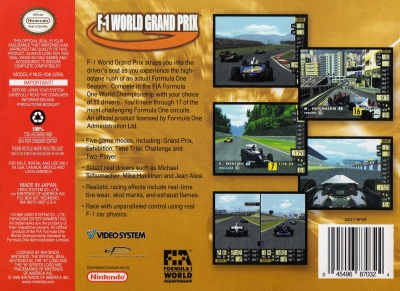 N64 - F 1 World Grand Prix Box Art Back