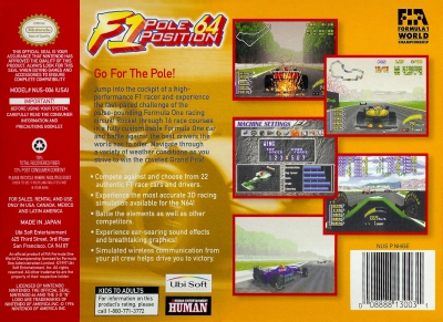 N64 - F1 Pole Position 64 Box Art Back