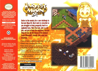 N64 - Harvest Moon 64 Box Art Back