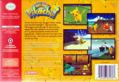 N64 - Hey You Pikachu Box Art Back