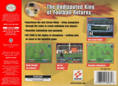 N64 - International Superstar Soccer 2000 Box Art Back