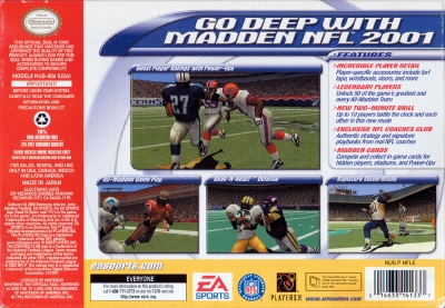 N64 - Madden NFL 2001 Box Art Back