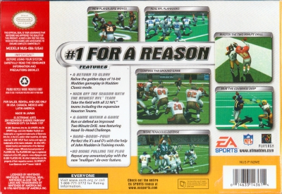 N64 - Madden NFL 2002 Box Art Back