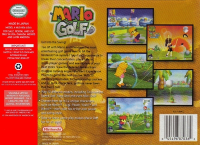 N64 - Mario Golf Box Art Back