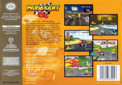 N64 - Mario Kart 64 Box Art Back