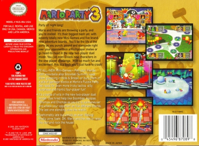 N64 - Mario Party 3 Box Art Back