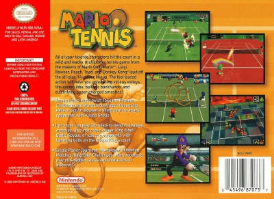 N64 - Mario Tennis Box Art Back
