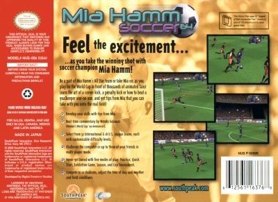 N64 - Mia Hamm Soccer 64 Box Art Back