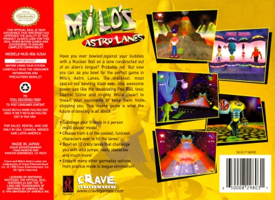 N64 - Milo's Astro Lanes Box Art Back
