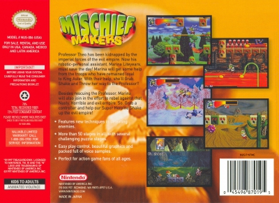 N64 - Mischief Makers Box Art Back