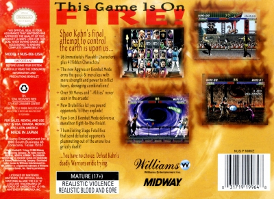 N64 - Mortal Kombat Trilogy Box Art Back