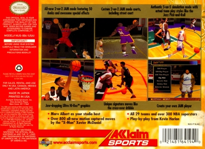 N64 - NBA Jam 2000 Box Art Back