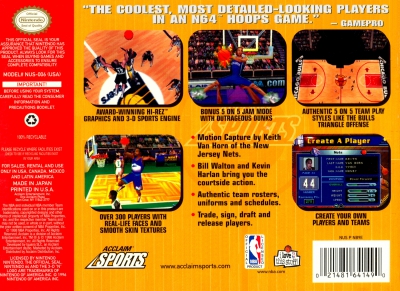 N64 - NBA Jam 99 Box Art Back