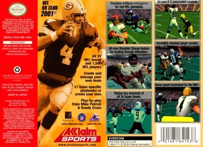N64 - NFL Quarterback Club 2001 Box Art Back