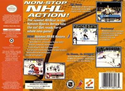 N64 - NHL Blades of Steel '99 Box Art Back