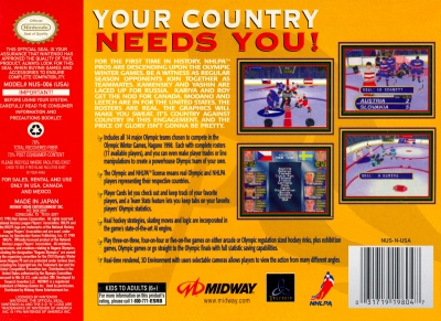 N64 - Olympic Hockey 98 Box Art Back