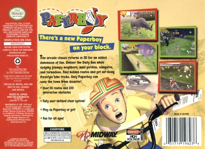 N64 - Paperboy Box Art Back